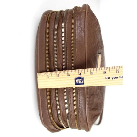 Marc Jacobs BROWN LAMB LEATHER ZIP EXPANDABLE HOBO SHOULDER BAG PURSE HANDBAG - Picture 11 of 16